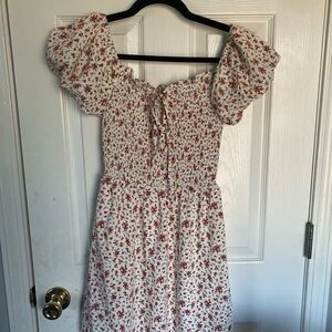 Francesca's Collections White and Red Floral Dress